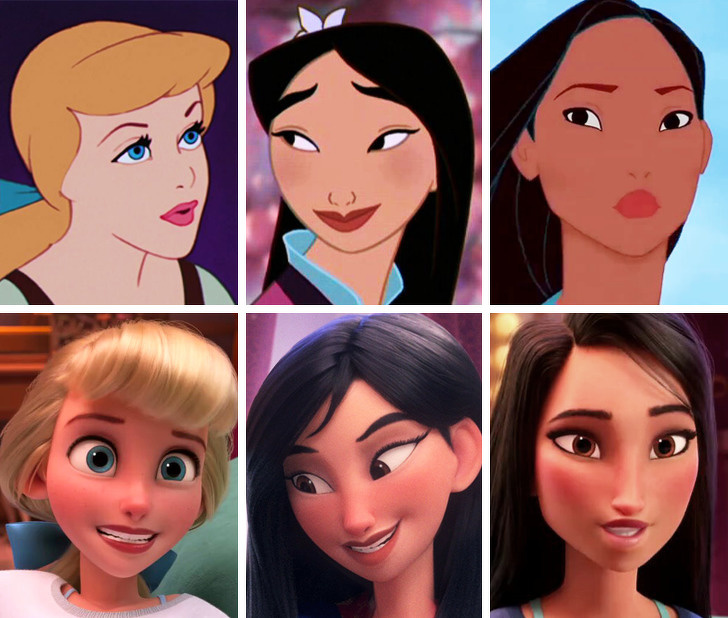 Эволюция внешности женских героинь Walt Disney Pictures (источник: AdMe)